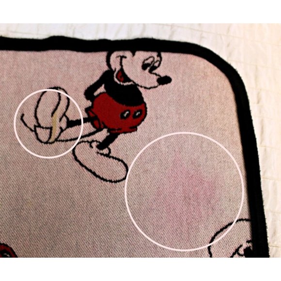 Beacon Blankets Mickey Mouse 55" x 65" Cotton Throw Blanket Red White Navy Blue - Picture 9 of 12